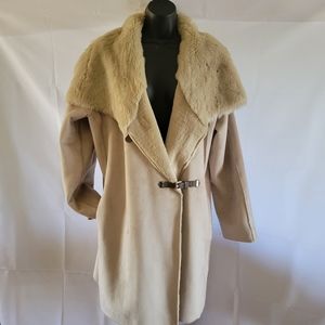 Calvin Klein Faux Shearling/Suede Coat.